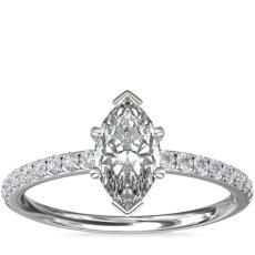 铂金 Riviera 密钉钻石订婚戒指（1/6 克拉总重量）